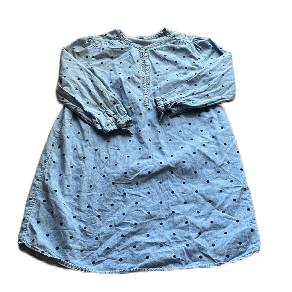 Old navy XL chambray polka dot 3/4 sleeve A-line dress